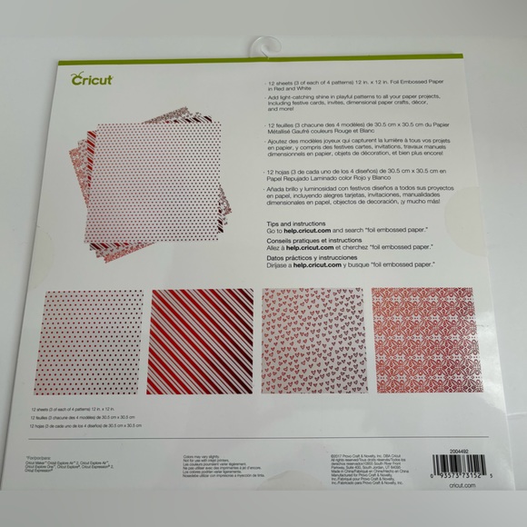 Cricut foil Embossed paper red/white - Picture 3 of 4